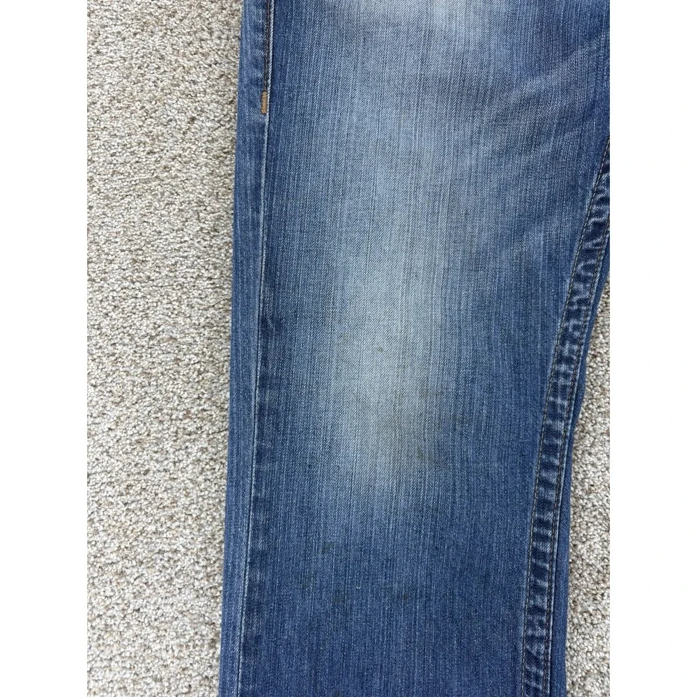 VTG True Religion Straight Jean Mens 34 (36x32) Blue Distressed Workwear USA Y2K
